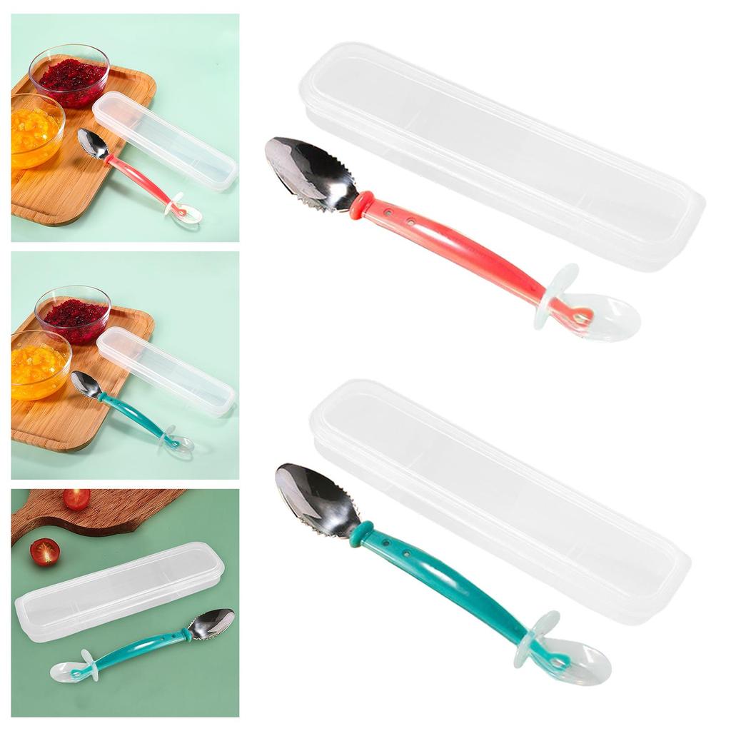 Silicone Reusable Educational Encourage self-feed Training Spoon Infant 6 Months+