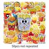 50pcs Waterproof French Fries Cartoon Stickers for Journal and Storage Box Decoration