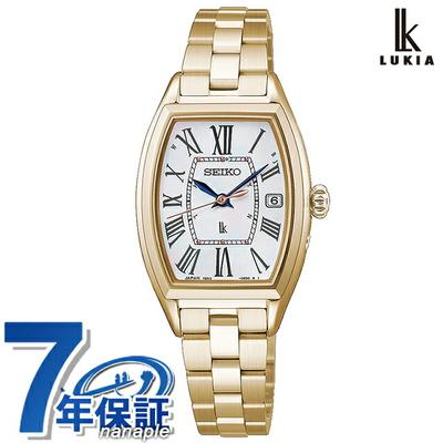 SEIKO Lukia Grow Solar LUKIA White Made In Japan Radio-Controlled Watch, Women's, Titanium, HEE006J, Analog, & Gold