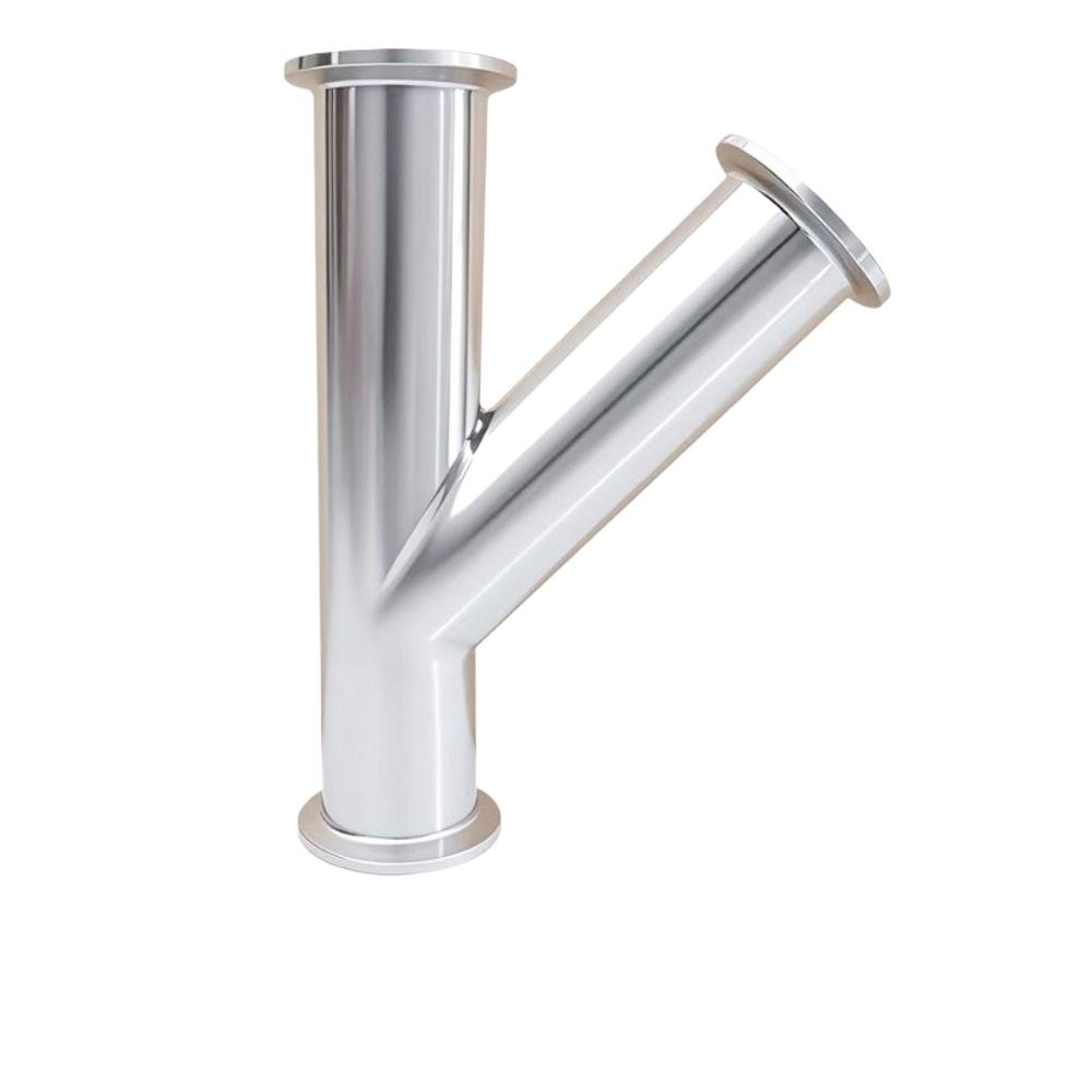 19mm-108mm Pipe OD Welding and Tri Clamp Oblique Y Shaped 3 Way 304 Stainless Sanitary Fitting Spliter Homebrew Beer Wine