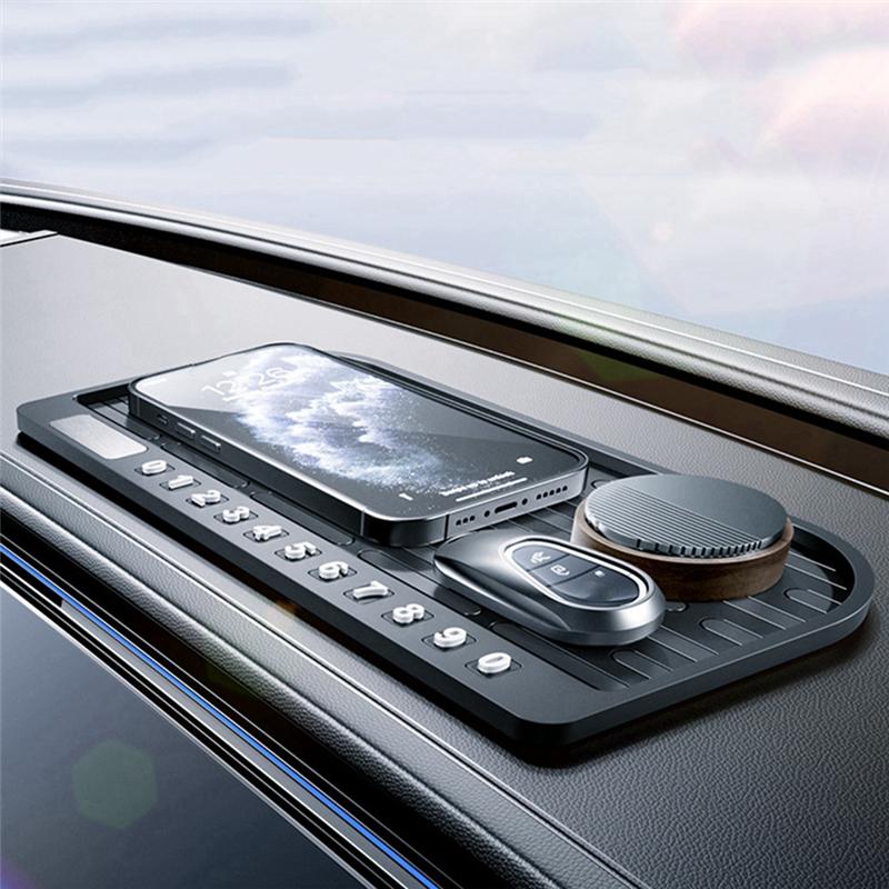 A03Z-Car Anti Slip Pad Dashboard PVC Non-Slip Mat Phone Sunglasses Holder Temporary Parking License Plate Auto Accessories