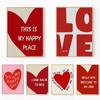 Retro This Is My Happy Place Canvas Prints Red Love Wall Art Posters for Modern Living Room Bedroom Dormitory and Home Decor