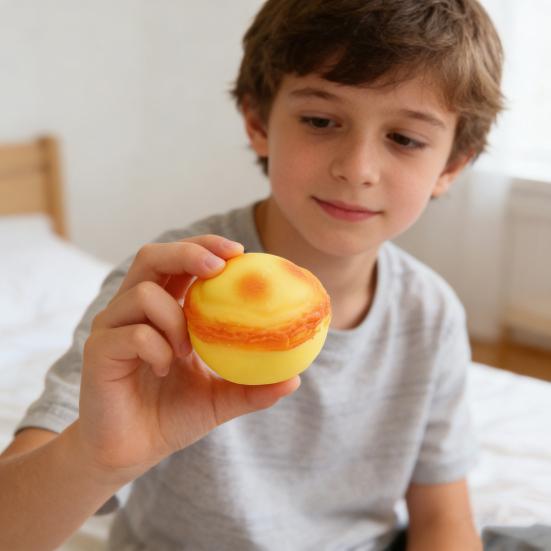 Simulation Egg Tart Squeeze Toy Slow Rising Egg Tart Stress Ball Toy Decompression Realistic Food Fidget Sensory Toy