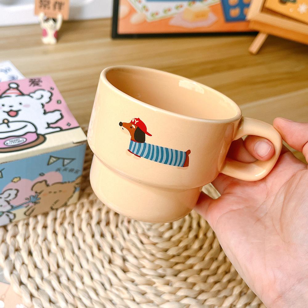 Cartoon Mug Ceramic Cup Coffee Milk Cup Cute Ceramic Breakfast Birthday Souvenir Couple Gift