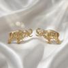 Retro fashion creative Thai style elephant striped earrings high-end stud earrings simple and versatile earrings
