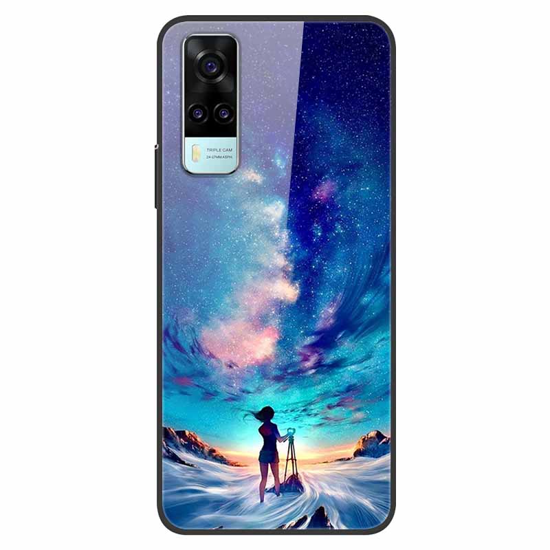 Luxury Cover Case for vivo Y53S 4G Tempered Glass Cover for Vivo Y31 VivoY31 2021 Y51 2020 Phone Case for Vivo V2036 Y53S Coque