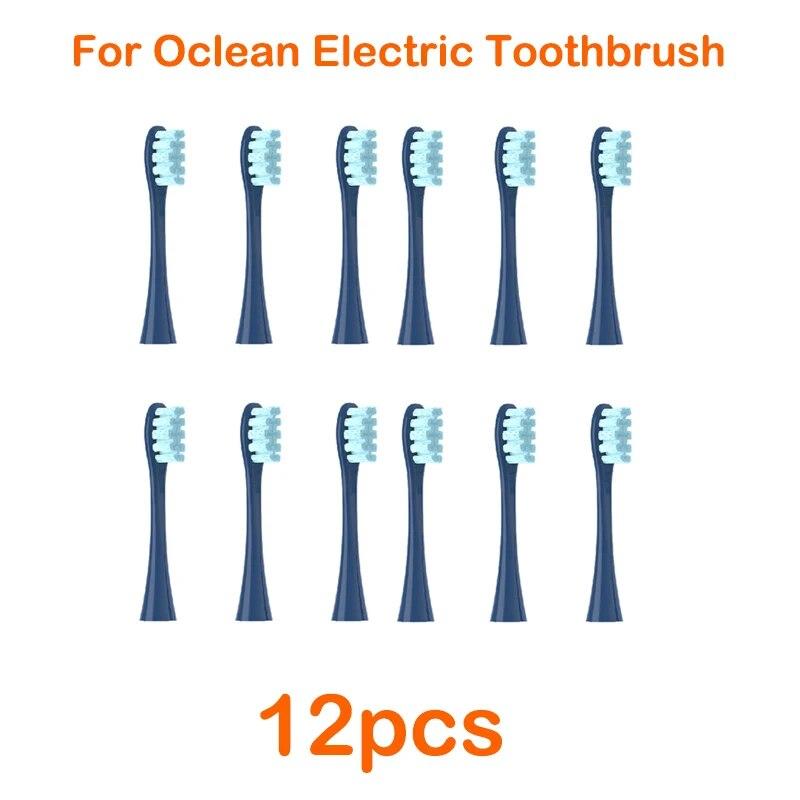 

12 шт. сменные насадки для зубных щеток для всех Oclean X/X Pro/Z1/F1/One/Air 2/se Sonic Soft электрическая зубная щетка для чистки 12pcs dark blue