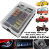 32V Plastic Cover Fuse Box Holder M5 Stud With LED Indicator Light 12 Ways Blade For Auto Car Boat Marine Trike RVs Ship Pickup