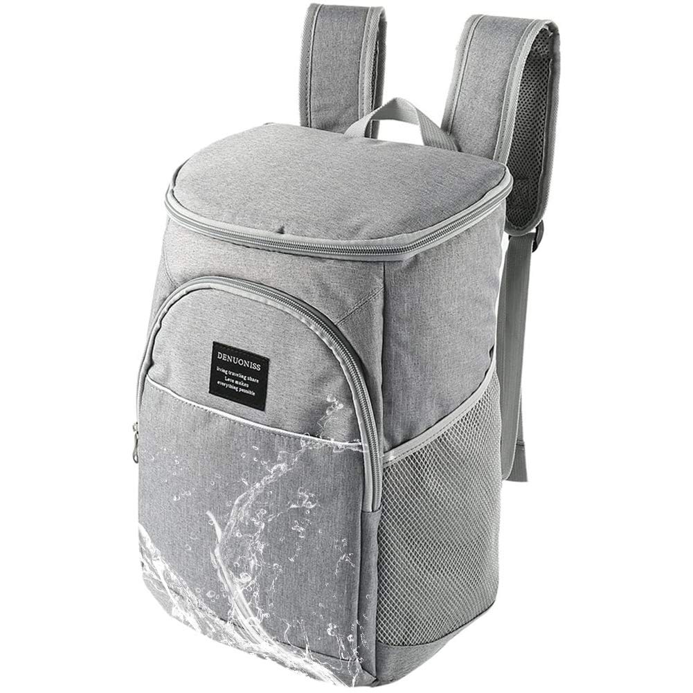 

Foldable cooler large capacity keeps things cool and warm for a long insulated shoulder can hold ice suitable for going to cooler bag box, 25L, soft, серый