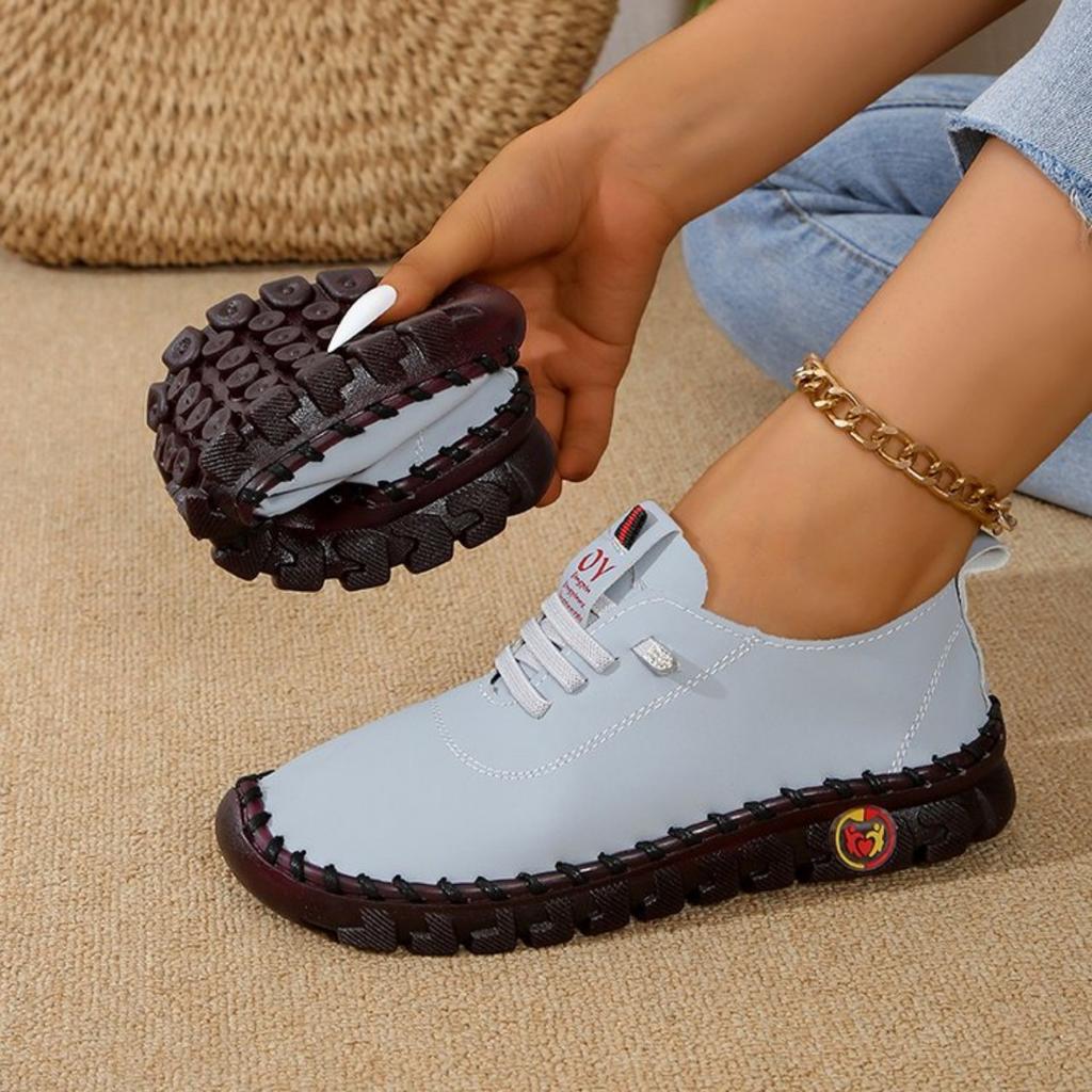Women Sneakers 2025 New Breathable Retro Stitching Muffin Bottom Plus Size Women Shoes Spring Summer Soft-soled Roman Sneakers