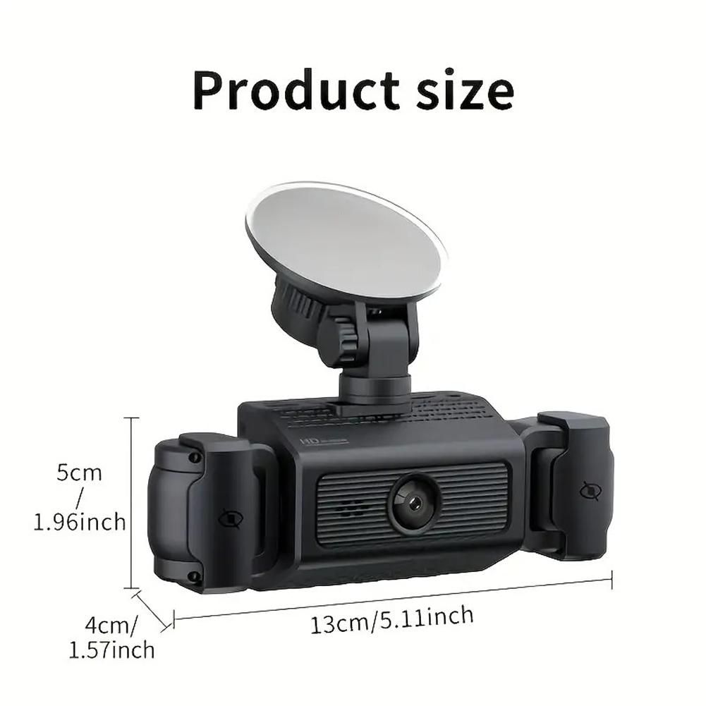 4 Channel 1080P Car Dash Camera Front and Rear Inside Car Camera Night Vision 24H Parking Monitor for Cars