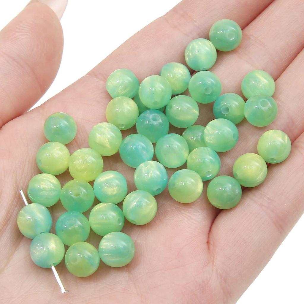 Perles en Résine 8mm/10mm/12mm Ciel Étoilé Coloré Perles Espacement Rondes Libres Pour Collier Bracelet Boucle d'Oreille Porte-clés Fabrication de Bijoux DIY Accessoires