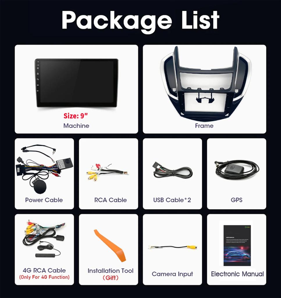 Android 14 Pentru Chevrolet Trax 2014-2016 Radio Auto Multimedia 4G Navigație GPS Wireless Bluetooth Carplay Ecran Tactil Stereo