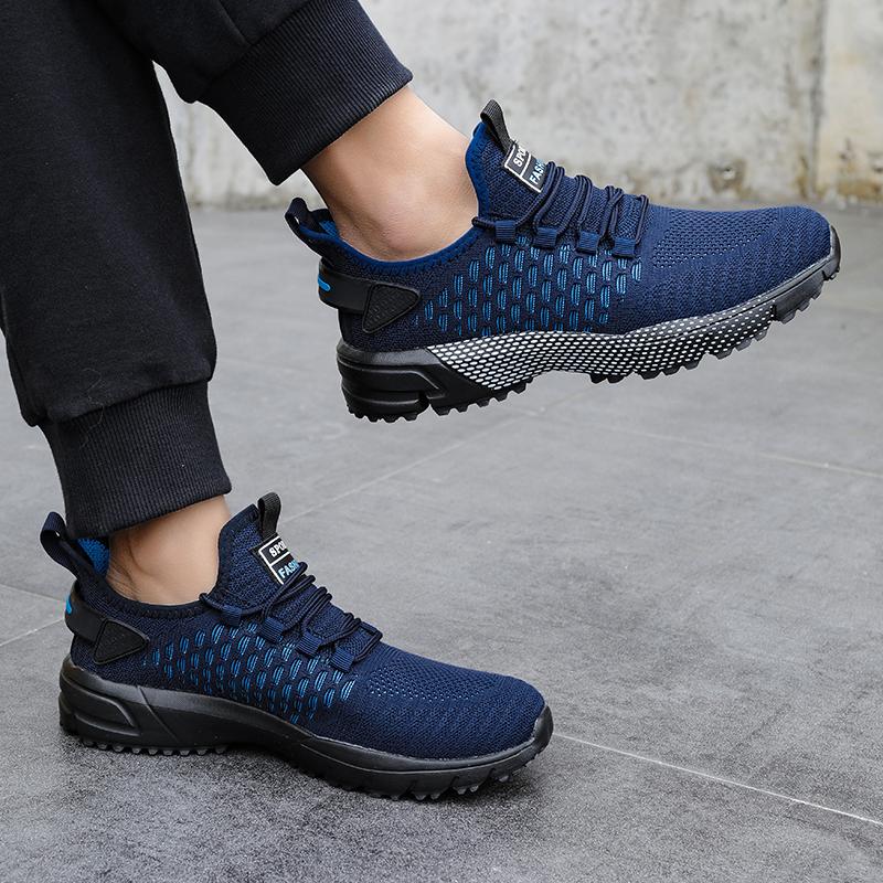 Scarpe da Corsa Traspiranti in Rete da Uomo Estive Giovanili Sportive Casual Sneakers Fondo Piatto Moda Allacciatura