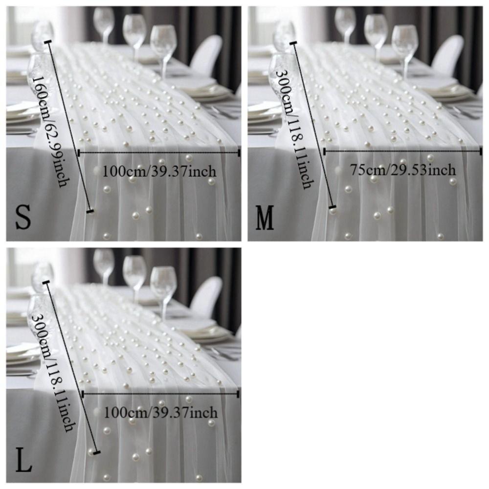 Household Luxury Wedding Table Runner Semi-Transparent Multi-color Gauze Tablecloth Romantic Long Table Runner Home Decoration