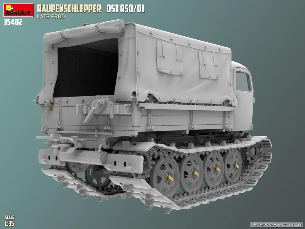 Miniart Laupenschlepper Ost Late Model Plastic Model Kit MA35482 1/35 RSO/01. (Military Vehicle)