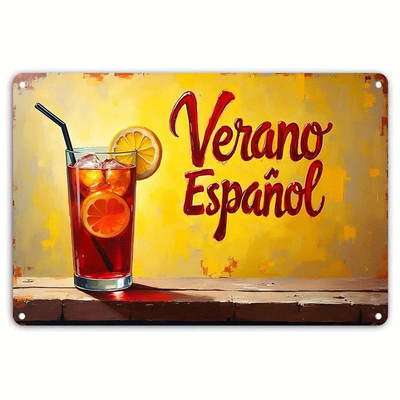 Coffee Fruit Juice Cocktails Tin Sign Art Crafts Tinplate Billboard Decor for Bar Kitchen Home Wall Plate Decor Shabby Plaques