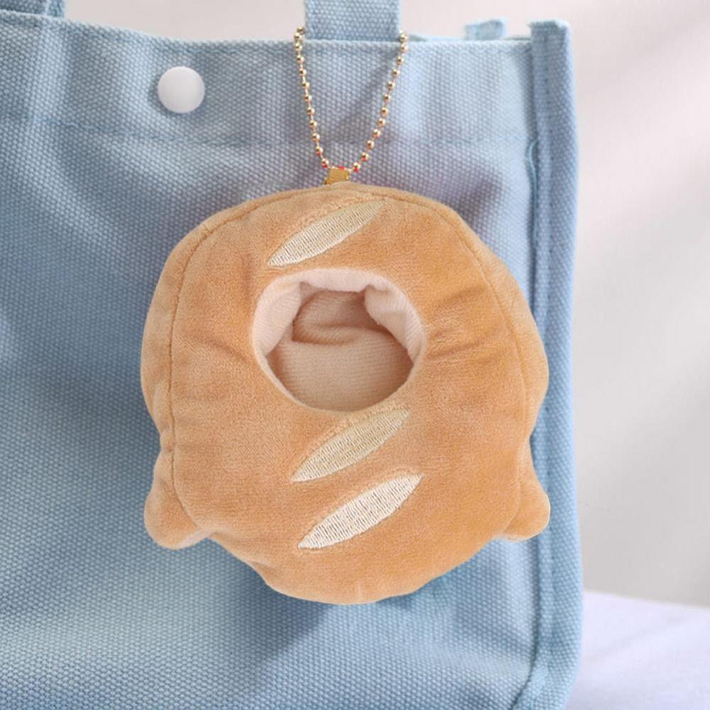 Animal Frog Bread Plush Keyring Bread Head Bear Cartoon Plush Pendant  Bag Accessories