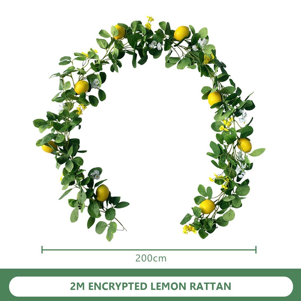Artificial Lemon Garland Hanging Lemon Rattan Fake Lemon Garland With Eucalyptus Leaves Front Door Vine Kitchen Outdoor Decor