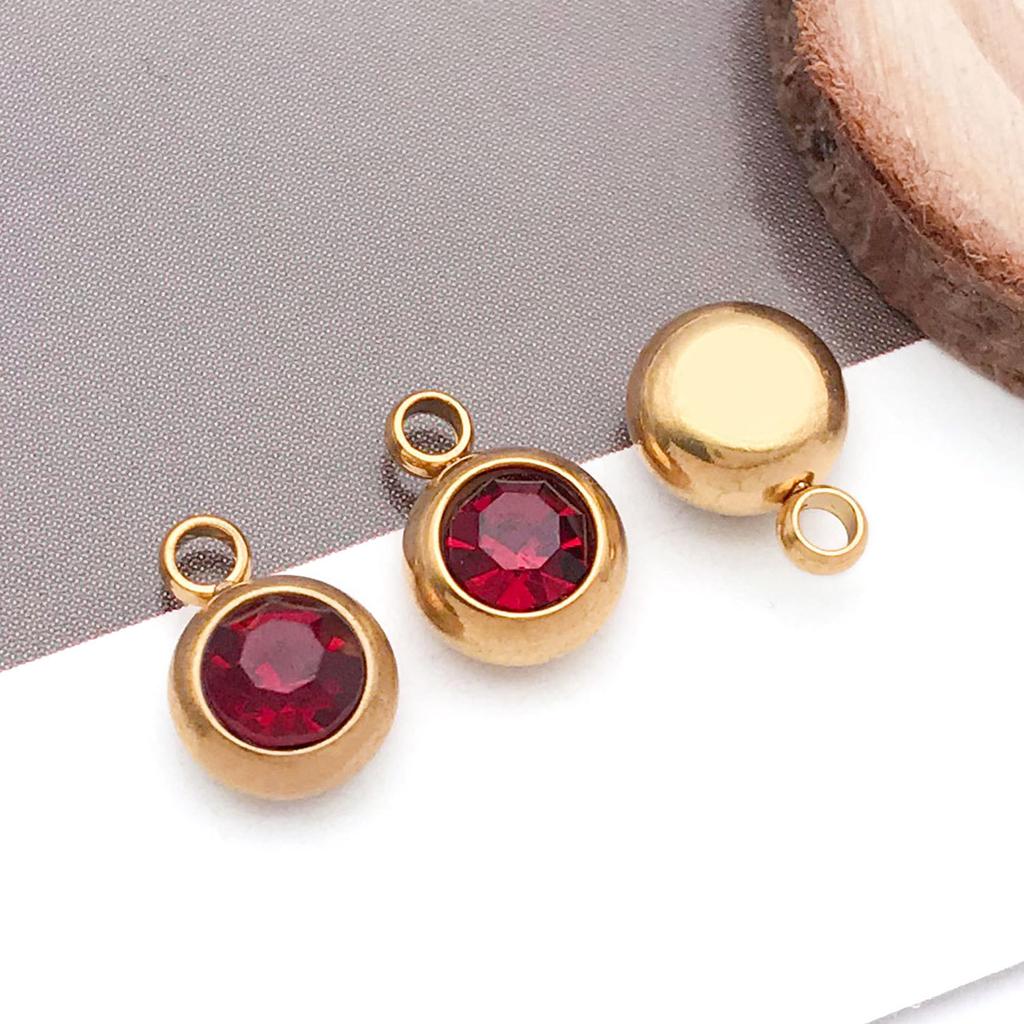 DIY alloy jewelry accessories inlaid with colored diamonds, twelve-star birthstone, birthstone, zodiac stone necklace, bracelet, small pendant.