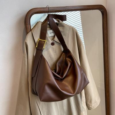 Genuine Leather Bag Soft Leather Women's Bag Large Capacity Cowhide Shoulder Bag Tote Bag Simple Crossbody Bag