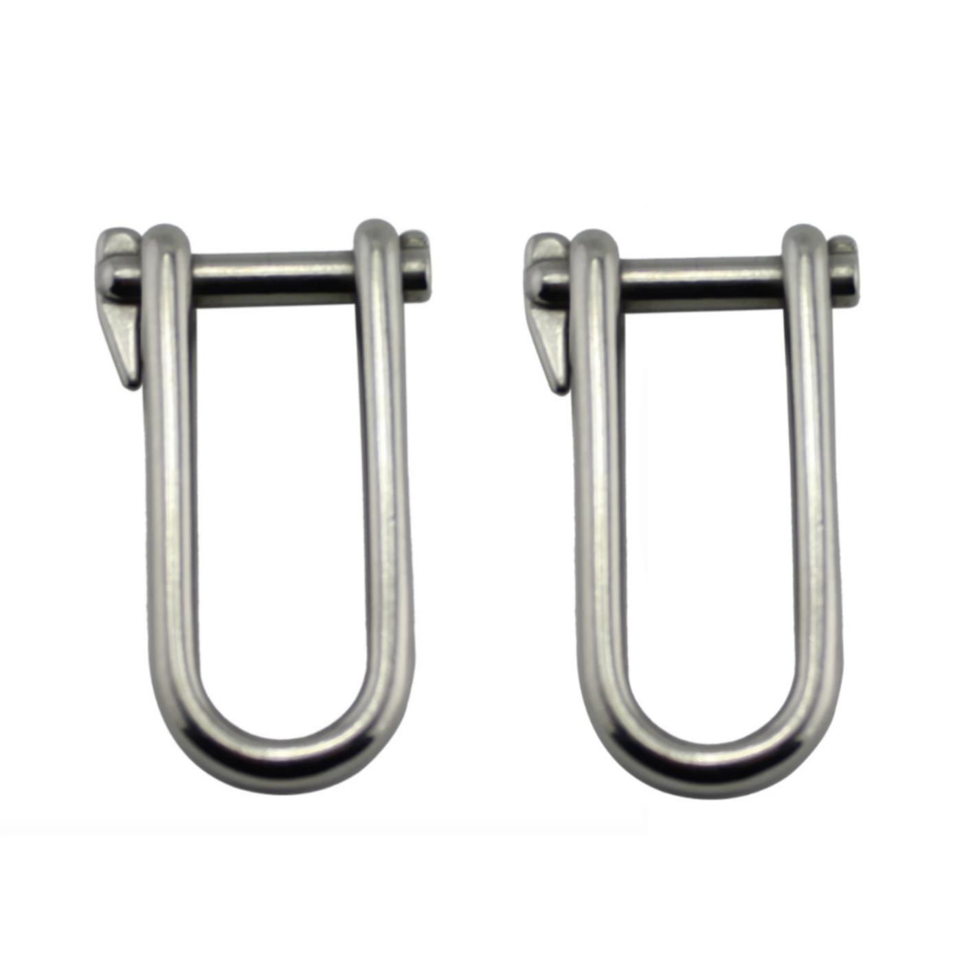 ISURE MARINE 2PCS Stainless Steel 316 Key Pin Shackle Hardware Rigging 5/6/8mm 2PCS 5mm