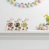 Wooden Material Easter Decoration Long-Eared Rabbit Cartoon Design Desk Decor DIY Crafts Wooden Rabbit Party Decorations