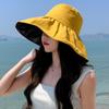 Summer Travel Sun Protection Hat Women Simple Solid Color Outdoor Casual Versatile Wide Brim Sunshade Fisherman Cap Breathable