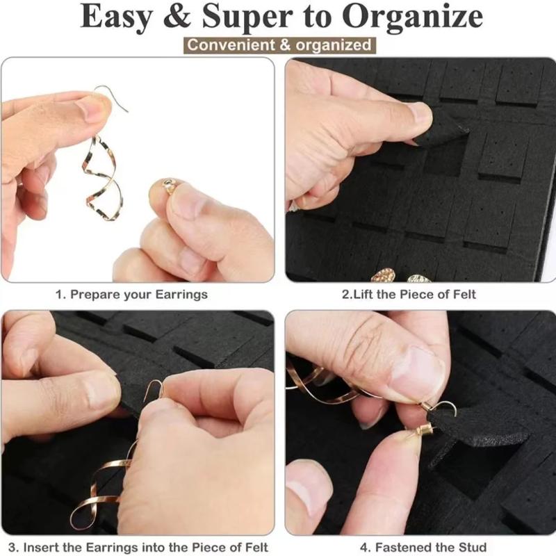 Double Wall Mounted Jewelry Bag Jewelry Display Felt Earrings Storage Bag Necklace Ring Jewelry Organizer Packaging