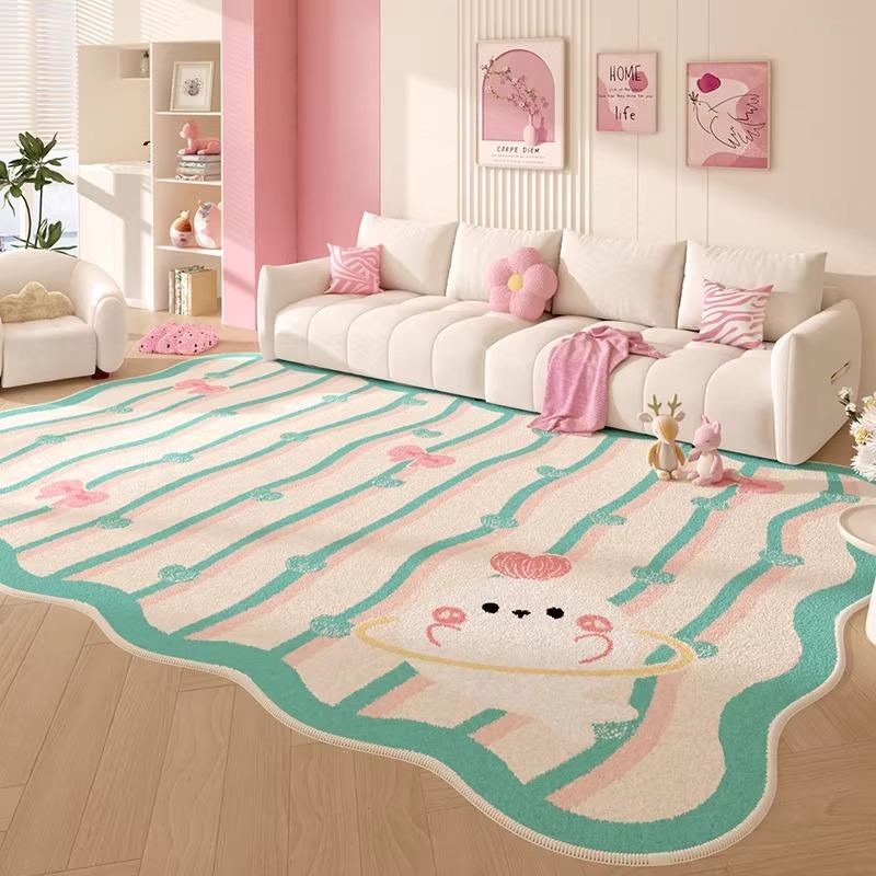 Carpet for Living Room Soft Fluffy Comfortable Floor Mat Cute Cartoon Pink Rug Large Size Rugs Sweet Girl Home Decoration