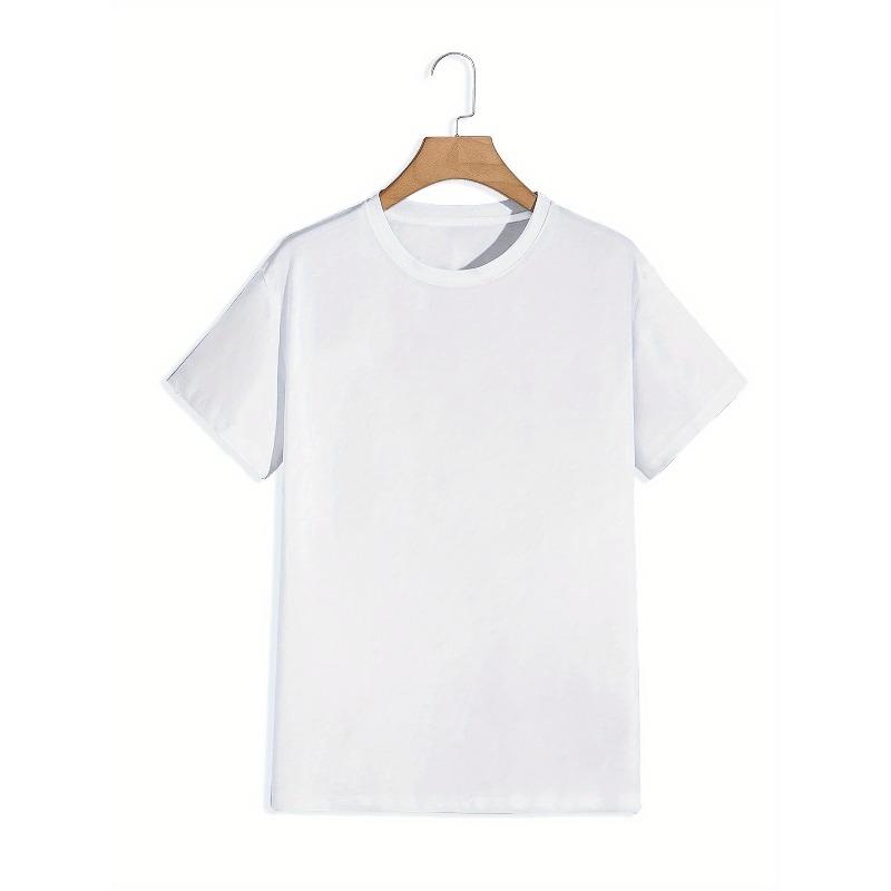 European Sizes Men's Vintage Fashion T-Shirt with Back Print, Summer Short Sleeve Top