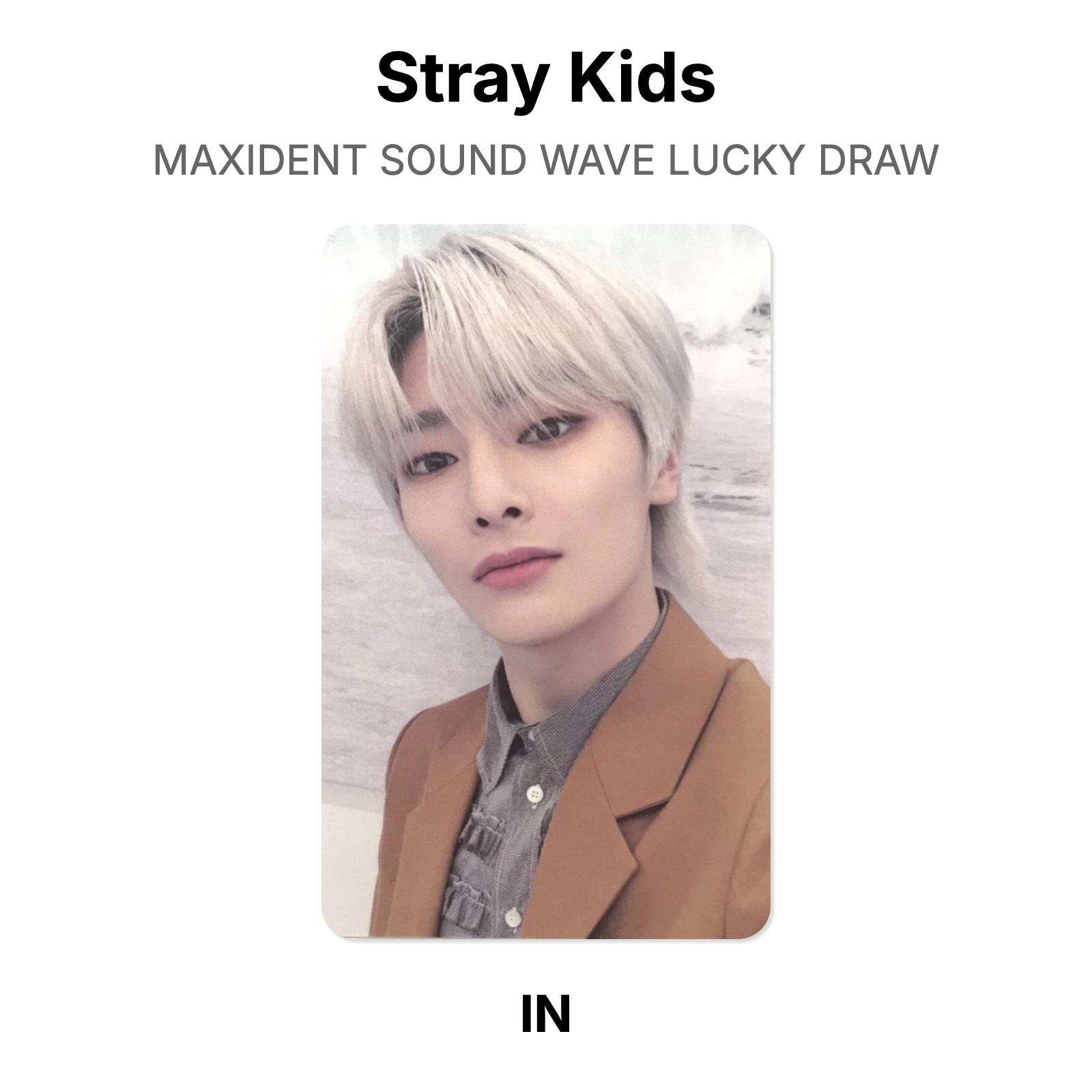 Stray Kids MAXIDENT SOUND WAVE Розыгрыш Счастливый Билет Официальная Фотокарточка I.N