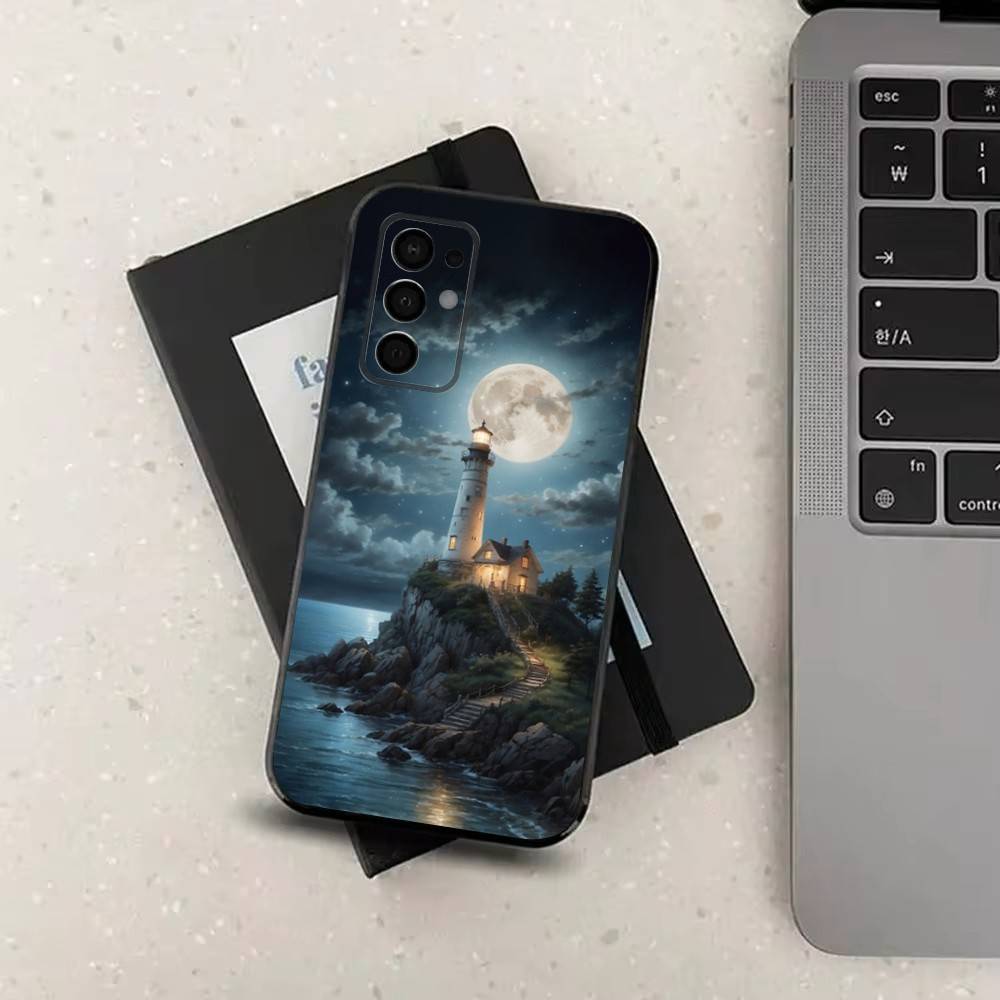 Anime Lighthouse Case For Samsung Galaxy A73,52,71,22,Note,31,8,9,53,32,72,41,J7,Soft Black Silicone Cover