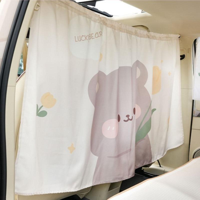 Car Privacy Curtains Universal Car Divider Curtain Between Rear Seat Auto Blackout Push-Pull Anti-Peep Curtains Car Sun Shades