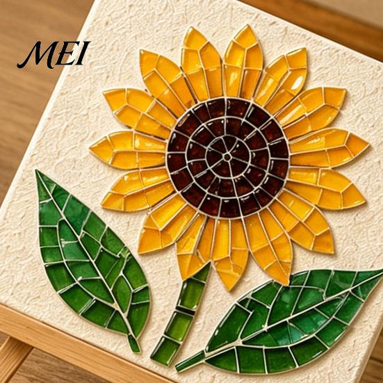 Nautical Beach Theme Craft DIY Sea Glass Art Mosaic Kit, Ocean Animal Themed Set for Adults Environmental Friendly Materials Beginner, Handmade