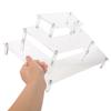Multilayer Acrylic Display Shelf Clear Trapezoidal Structure for Action Figures Collectibles Cosmetics
