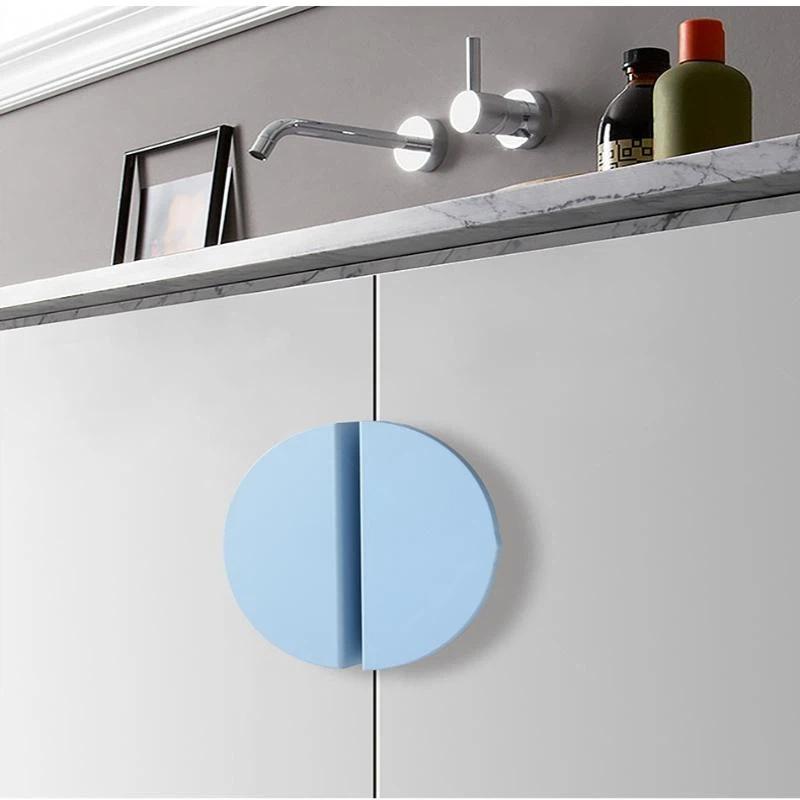 Maniglie colorate per mobili da cucina, pomelli per ante di armadi e cassetti, semicircolari, stile crema, maniglie colorate per camera dei bambini, abbinamento