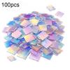 Yousheng Mini Iridescent Acrylic Squares, Translucent Rainbow Acrylic Pieces, 2cm 3cm Holographic Acrylic Tiles for DIY Crafts, Mosaic Art, Light And
