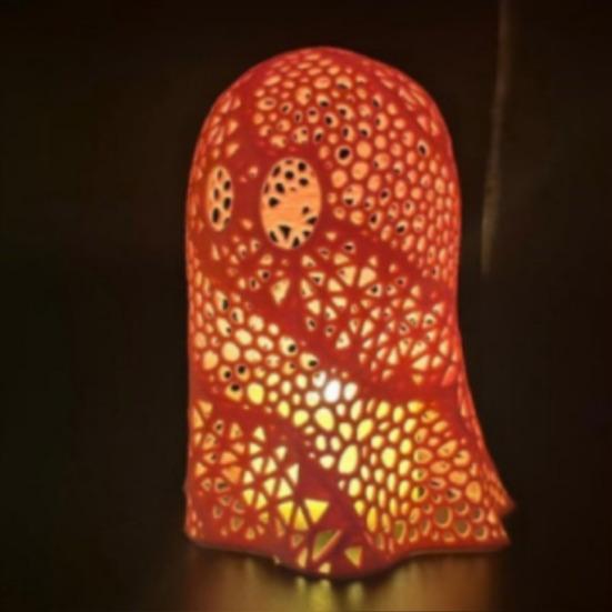 1/2Pcs Halloween Ghost Tea Light Holder 3D Printed Hollow Ghost Votive Candle Cover Decoration Holiday Party Table Centerpiece Ornament