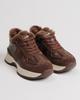 Sneakers with Fur Allsy 77127 36 Brown Suede Leather Fur Wool