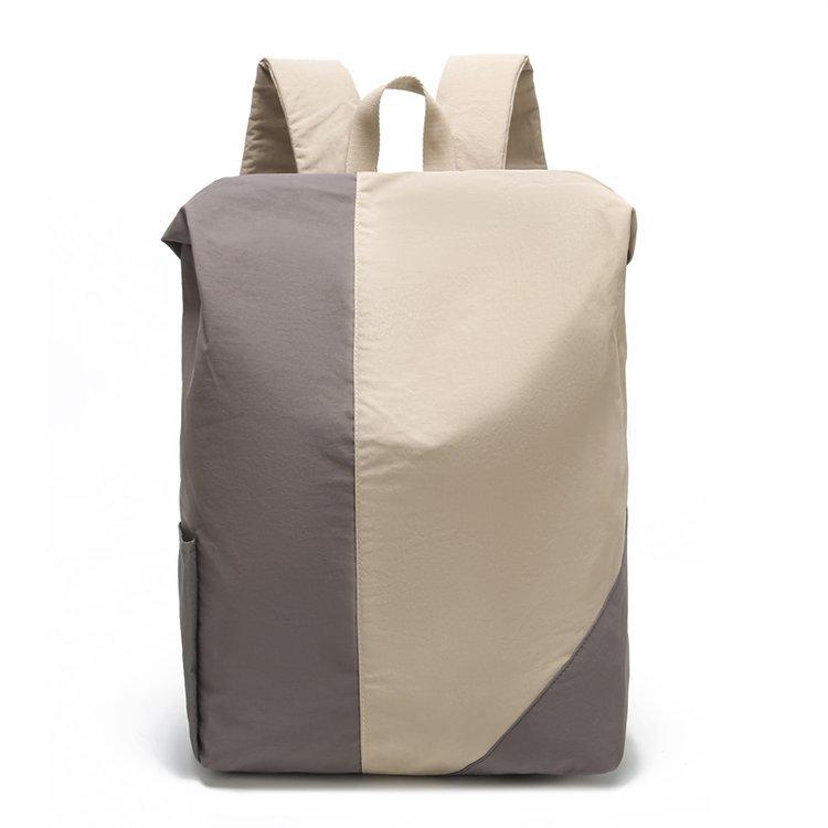 Stitching Contrast Backpack Unisex Waterproof Backpack Travel Bag