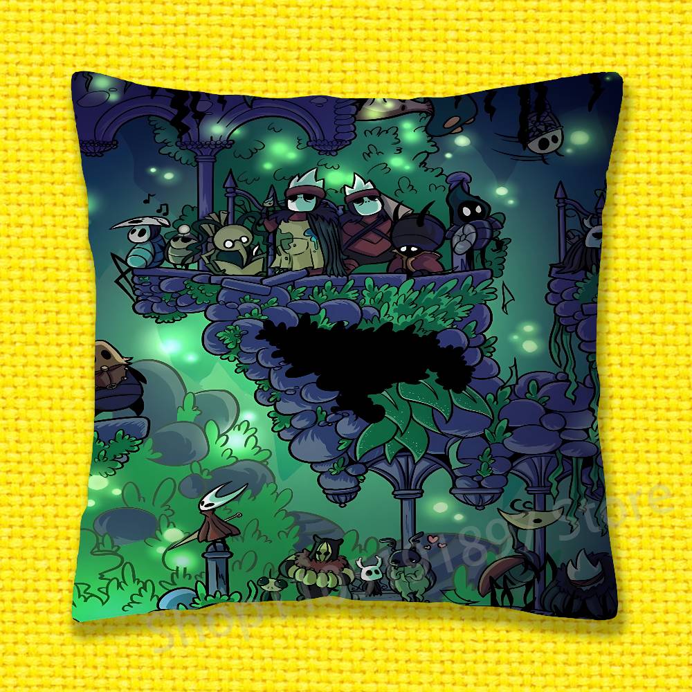 H-Hollow K-Knight Silksong Kissenbezug Für 30x30cm 40x40cm 45x45cm 50x50cm 55x55cm Quadratischer Sofakissenbezug Hülle