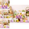 Adorable Purple Wooden Easter Bunny Decoration For Festive Spring Celebrations