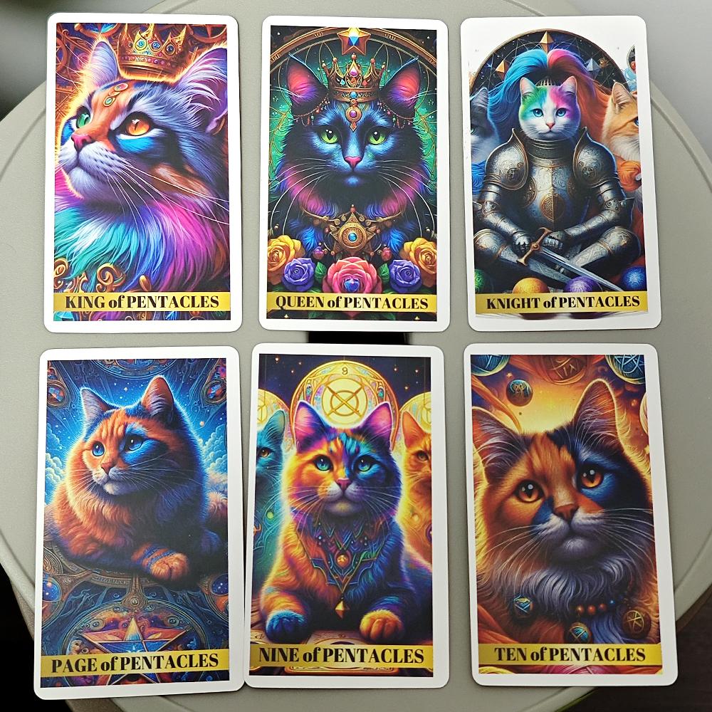 78 Carte dei Tarocchi del Gatto Colorate per Principianti Mazzo Felino Ricco di Colore e Fascino 10,3*6 cm