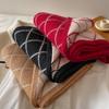 Diamond Plaid Wool Scarf Women's Winter Warm Long Knitted Two Color Versatile Scarf Student Korean Version Couple Style