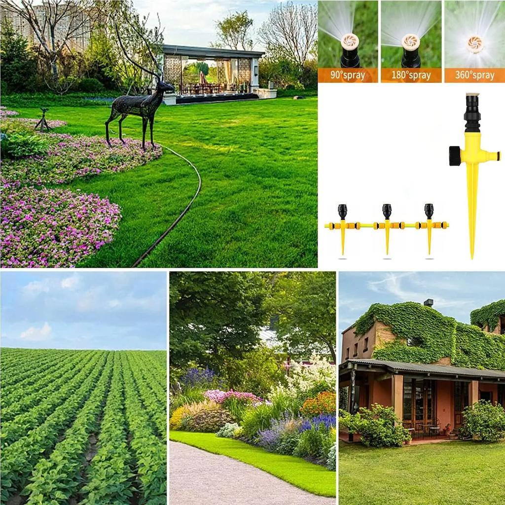 20-5pcs 360 Degree Rotation Auto Irrigation System 3 Gears Adjustable Irrigation Sprinkler For Garden Irrigation Watering Tools