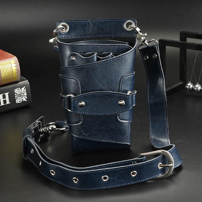 

7-карманный чехол-сумка из коровьей кожи для парикмахерских ножниц, поясная кобура для стилиста, сумка для салонного гребня и парикмахерского инструмента, сумка для стрижки домашних животных