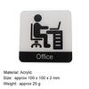 Pop Black Acrylic Creative Signage Office Sign Wall Label Sticker Warning Badge for Office Buildings Corporate Parks School