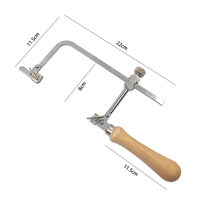 Mini Coping Saw With Wooden Handle Extra Cutting Blades Adjustable Metal Frame Diy Craft Cutting Hand Tools