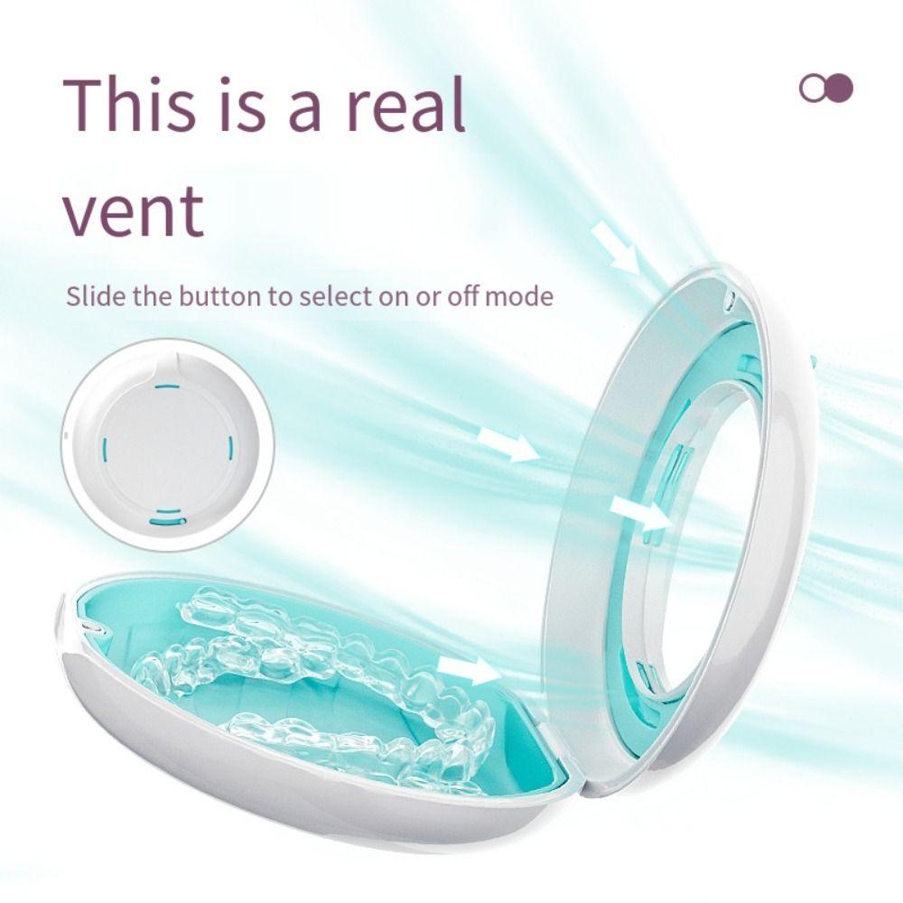 Magnetic Closure Retainer Case With Mirror Cleaning Tooth False Teeth Box  Tooth Care Tool